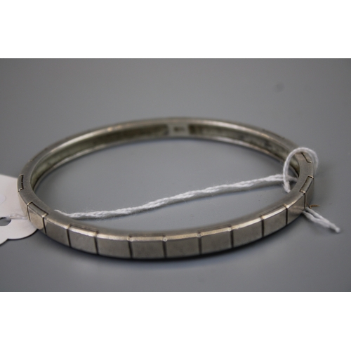 21 - Heavy Silver Bangle - Approx 25.2g