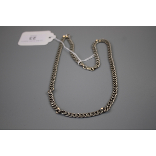23 - Heavy Silver Curb Chain - Approx 32.2g