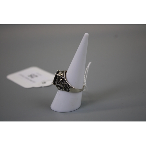 25 - Silver Stone Set Ring Approx. Size - P