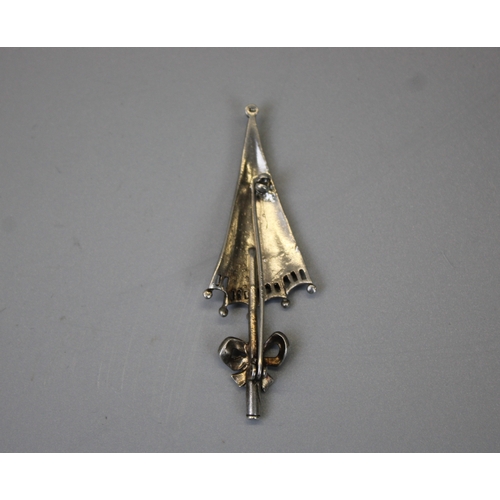 31 - Silver Umbrella Brooch