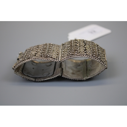 32 - Heavy Silver (tested) Cuff Bracelet - Approx 78g