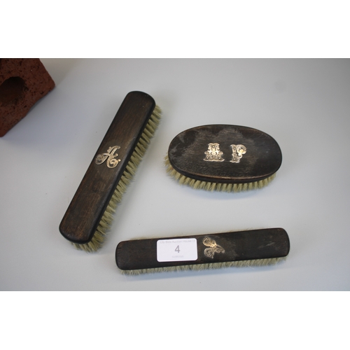 4 - Antique Dressing Table Set With Silver Monograms