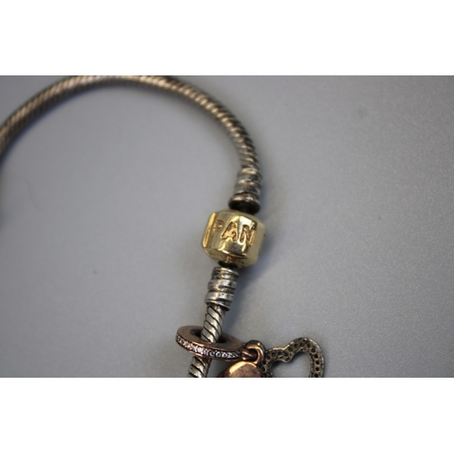 40 - Silver Pandora Charm Bracelet with 4 Charms Approx. Weight 31.8g