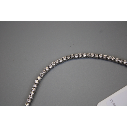 47 - Silver Stone Set Tennis Necklace - Approx Gross Weight 25.7g