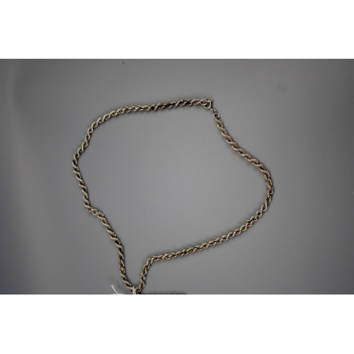 53 - Silver Rope Chain & Bracelet Approx. Weight 14.8g