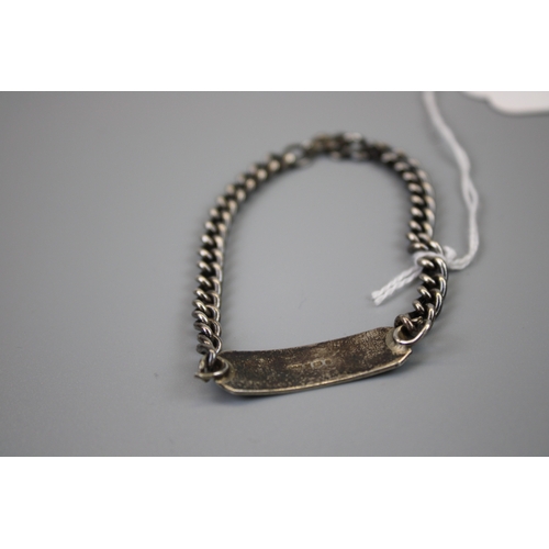 57 - Silver ID Bracelet Approx. Weight 11.7g