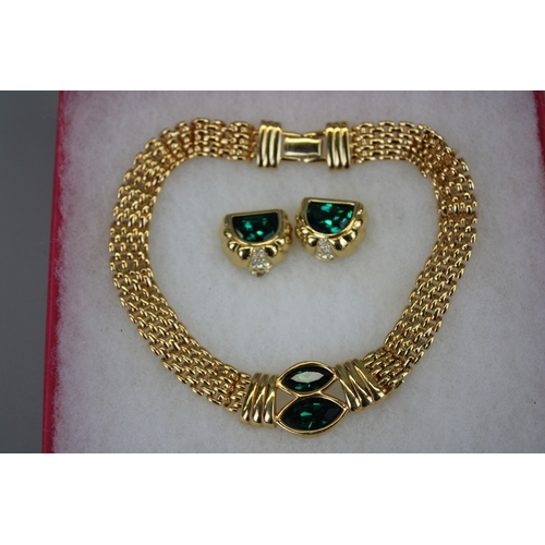 99 - Vintage SAL Swarovski Signed Necklace & Matching Earrings