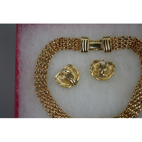 99 - Vintage SAL Swarovski Signed Necklace & Matching Earrings