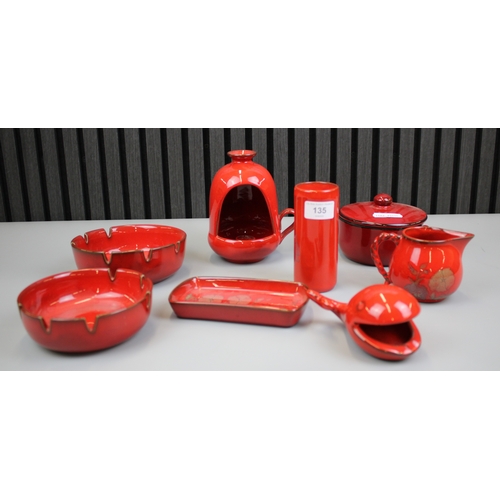 Collection of Red Glazed Italian Pottery including a Whale