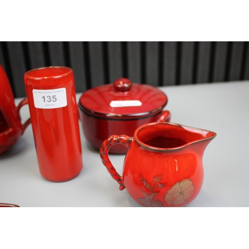 Collection of Red Glazed Italian Pottery including a Whale