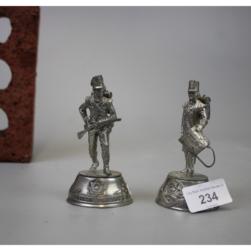 Two Pewter Staddon Regimental Figurines Middle Sex Regt & Cold Stream ...