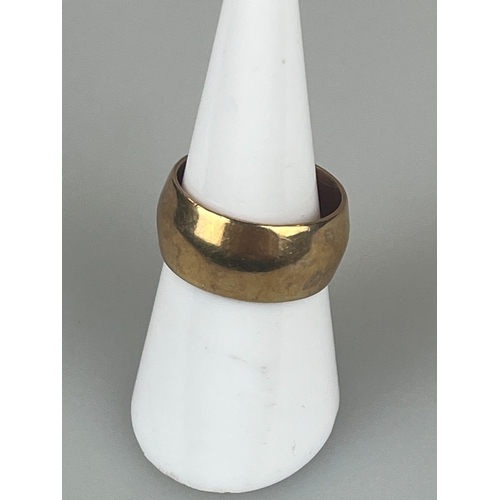 9ct Gold Wedding Band Size O - Approx W 7.2g