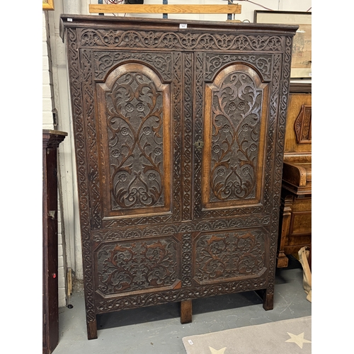 Antique Carved Armoire Approx. W 126cm D 56cm H 178cm