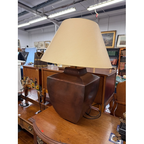 Pair of Large Chad Lighting Table Lamps with Brushed Metal Bases ...