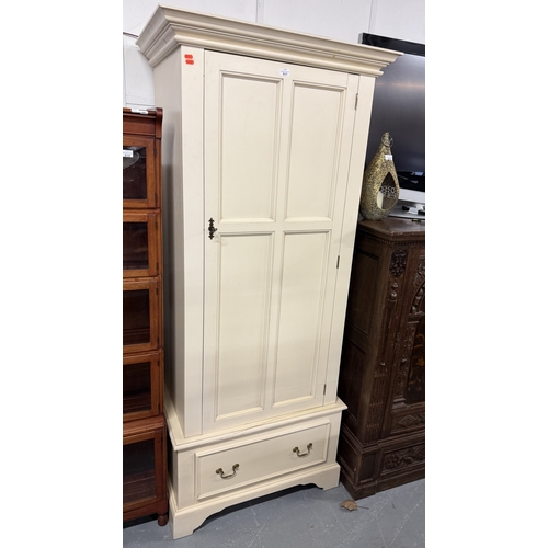 517 - Painted Wardrobe with Drawer to Base Approx. W 87cm D 63cm H 201cm