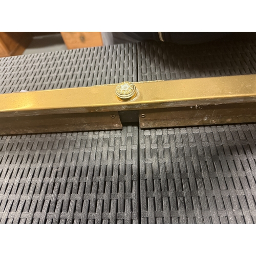 500 - Brass Adjustable Fire Fender together with Fire Guard