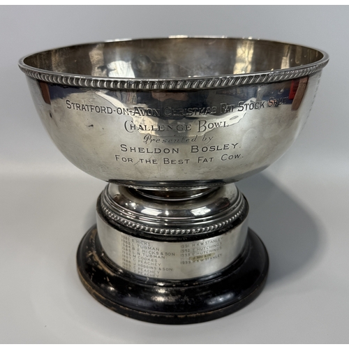 Hallmarked Silver Rose Bowl Trophy Approx W 1050g