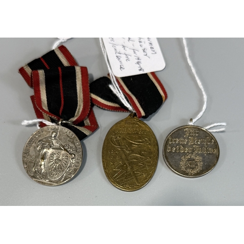 186 - 3 x German WWI Medals - Wurttemberg 12 Year Service, Kyffhauser Medal for 1914-18 for Frontline Serv... 