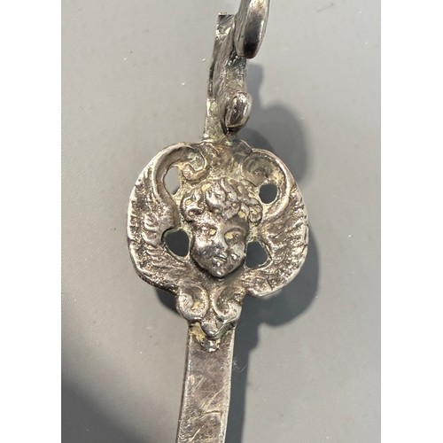 6 - Silver Tea Caddy Spoon with Dutch Scene Approx Weight 33g
