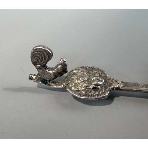 6 - Silver Tea Caddy Spoon with Dutch Scene Approx Weight 33g