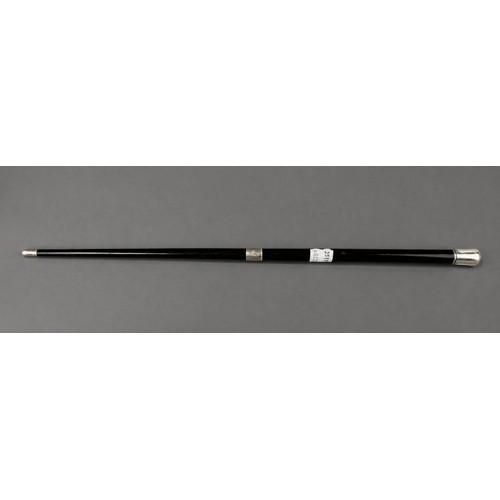 10 - Hallmarked Silver and Ebony Conductors Baton