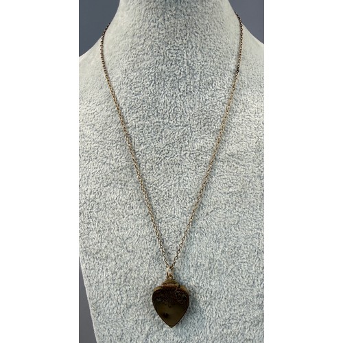 41 - Vintage Engraved Rolled Gold Heart Locket on Chain