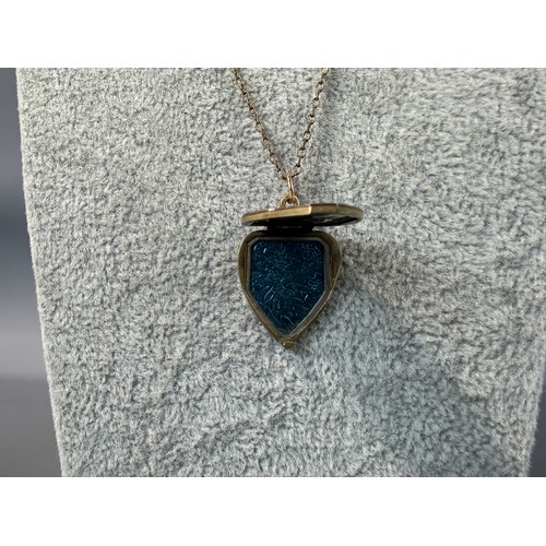 41 - Vintage Engraved Rolled Gold Heart Locket on Chain