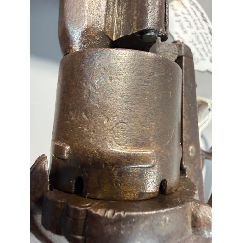 122 - 19thC. Belgian ELG stamped 10mm double action Military 6-shot pinfire revolver