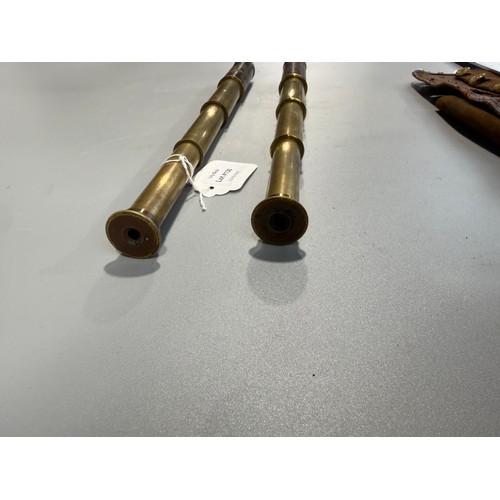 130 - Two Brass & Leather Spyglass Telescopes