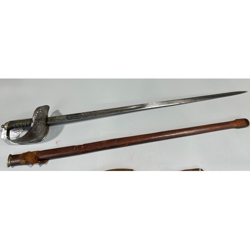 141 - 1897 pattern Infantry officers dress sword, blade in clean condition with scrolled etching and Royal... 