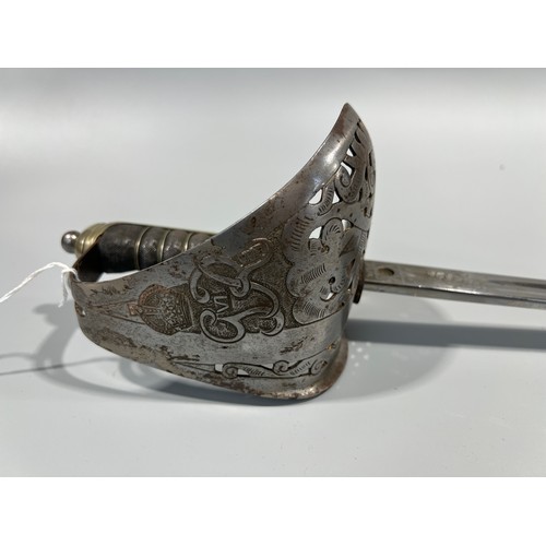 141 - 1897 pattern Infantry officers dress sword, blade in clean condition with scrolled etching and Royal... 