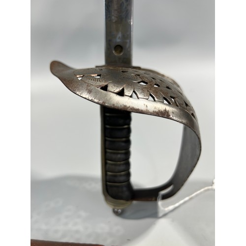 141 - 1897 pattern Infantry officers dress sword, blade in clean condition with scrolled etching and Royal... 