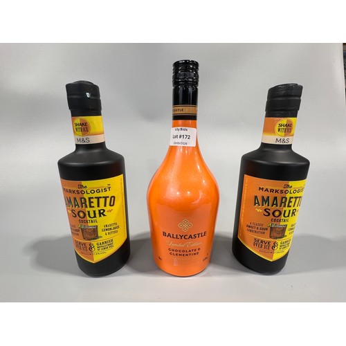 172 - Two Bottles Of Amaretto Sour Together With A Bottle Of BallyCastle Limited Edition Chocolate And Cle... 