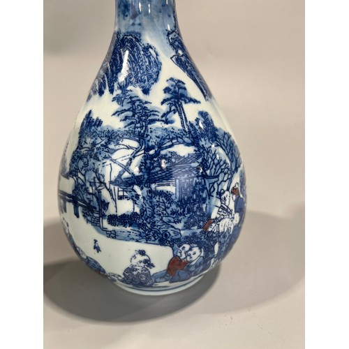173 - Two Chinese Porcelain Vases One Famile Featuring Two Ladies In a Garden, Chip To Rim And Hair Line C... 