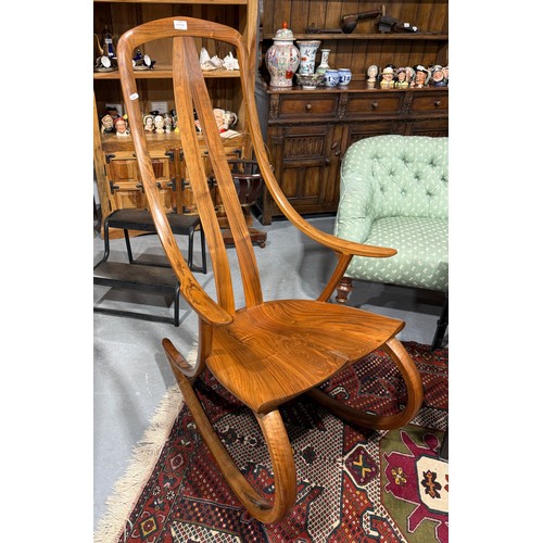 David Haig, Nelson, New Zealand, 1998 Sculpted Rocking Chair Inscribed Under Seat