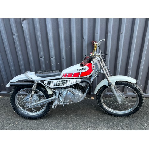 Vintage Yamaha TY80 Mini Trials Bike 72cc Air-Cooled Single Cylinder 2-Stroke, 4-Speed in Classic White & Red in Full Working Order An Amazing Mostly Original Example.