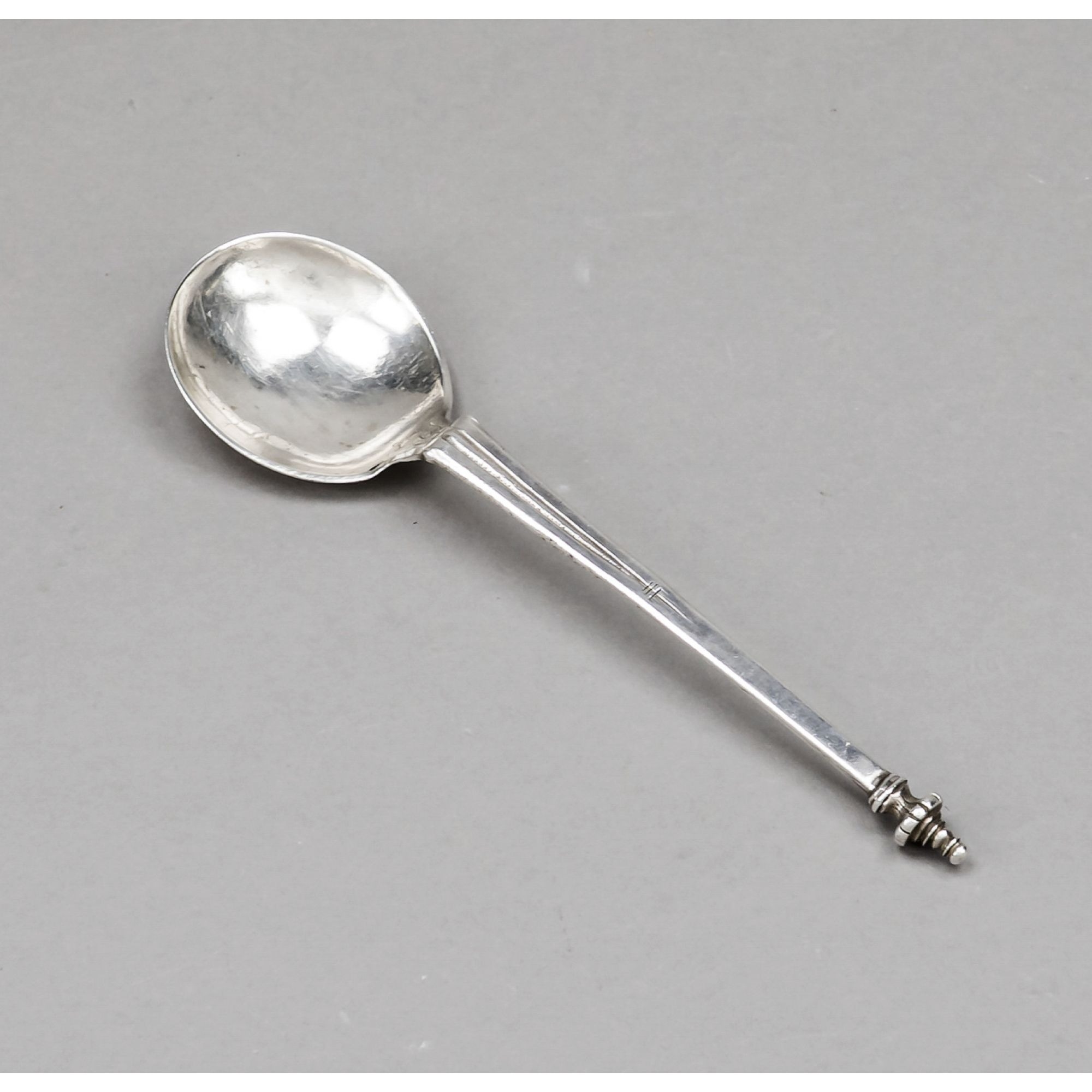 Spoon, c. 1800, Danzig hallmark, maker's mark, hallmarked silver, round ...