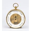 Aneroid table barometer, circa 1900, round, faceted, glass-covered ...