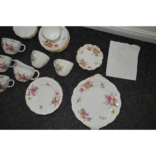 10 - Royal Crown Derby vintage part tea set including six cups and saucers with side plates, milk and sug... 