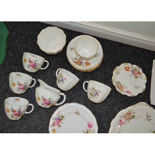 10 - Royal Crown Derby vintage part tea set including six cups and saucers with side plates, milk and sug... 