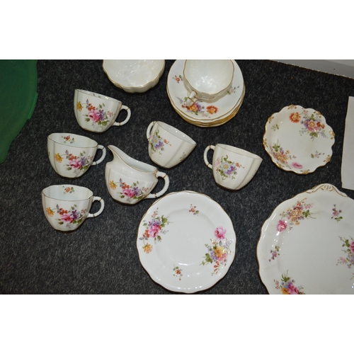 10 - Royal Crown Derby vintage part tea set including six cups and saucers with side plates, milk and sug... 