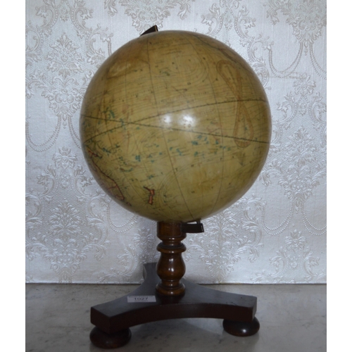 1027 - A mid 19th Century table globe on shaped mahogany base by 'Smiths, London', 9