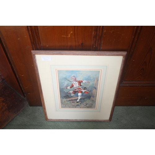 1046 - A long framed and glazed print 'Panoramic Sketch Battle of Waterloo June 18th 1815' 45 1/2