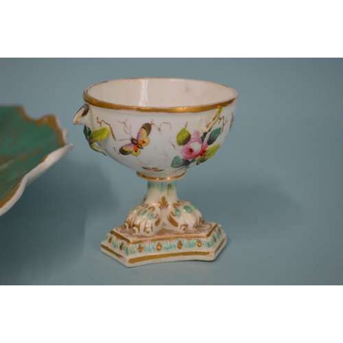 105 - A 19th Century hand painted dish decorated with a bird to the centre, 11