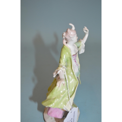 112 - A 19th Century Derby style figurine, hand painted, 6