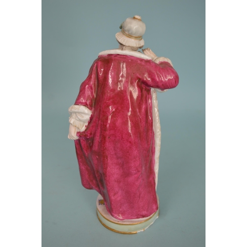 115 - A late 19th Century possibly Samson hand painted porcelain figurine of a gentleman, printed anchor m... 