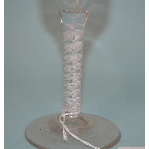 13 - A Georgian small handblown air twist stem cordial glass, 5 1/2