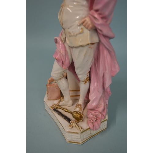 148 - A large late 18th Century Derby Duesbury period figurine of a gentleman with a child at his feet, al... 