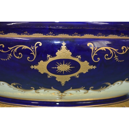 150 - An imposing late 19th Century Coalport porcelain tureen base with hand painted panel, signed J H Pla... 