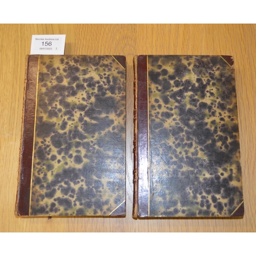 156 - 1818/19 in two volumes 'Excursions in the County of Norfolk' with pull out map, marbled board (some ... 